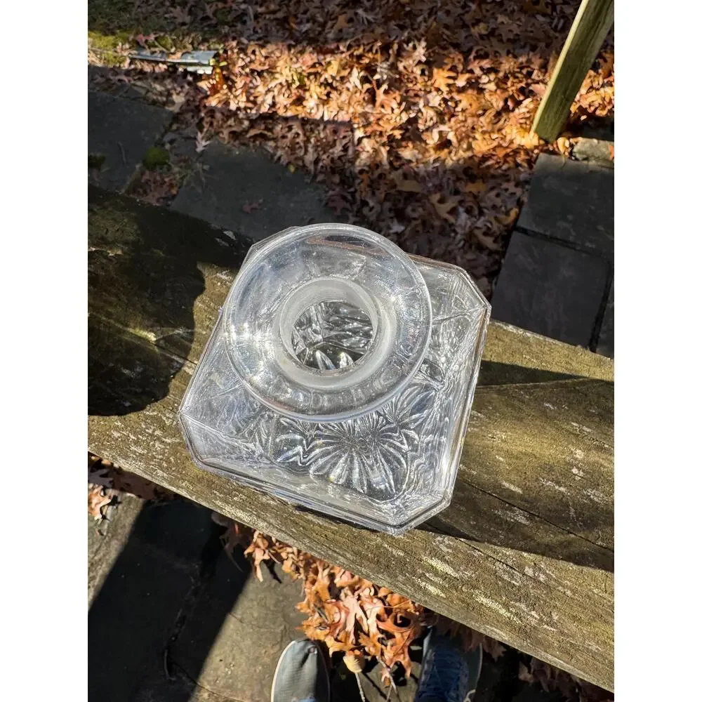 Antique Crystal Decanter with Sterling Silver Ornate Accent Vintage Estate
